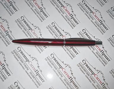 Ручка шариковая TZ металлическая, автомат., метал. клип, красный корпус